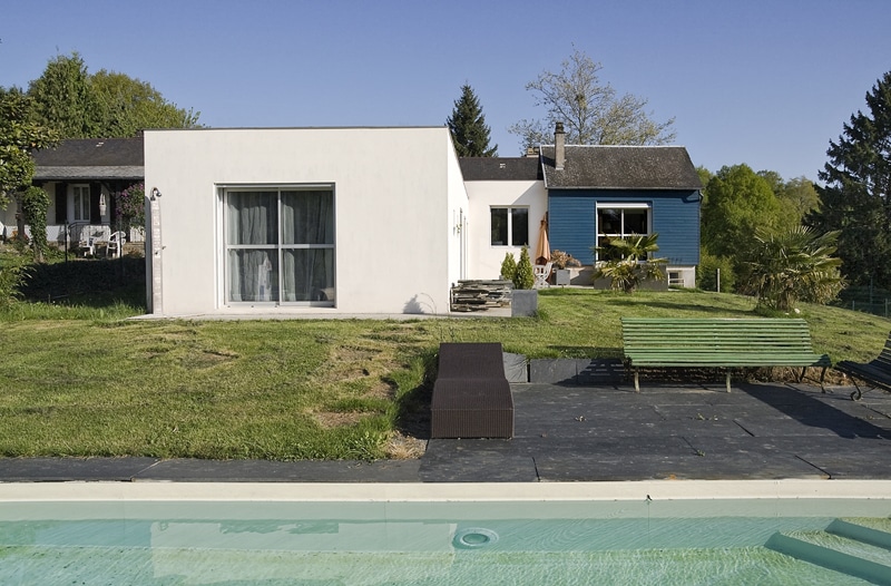 Extension béton d&rsquo;une maison en L